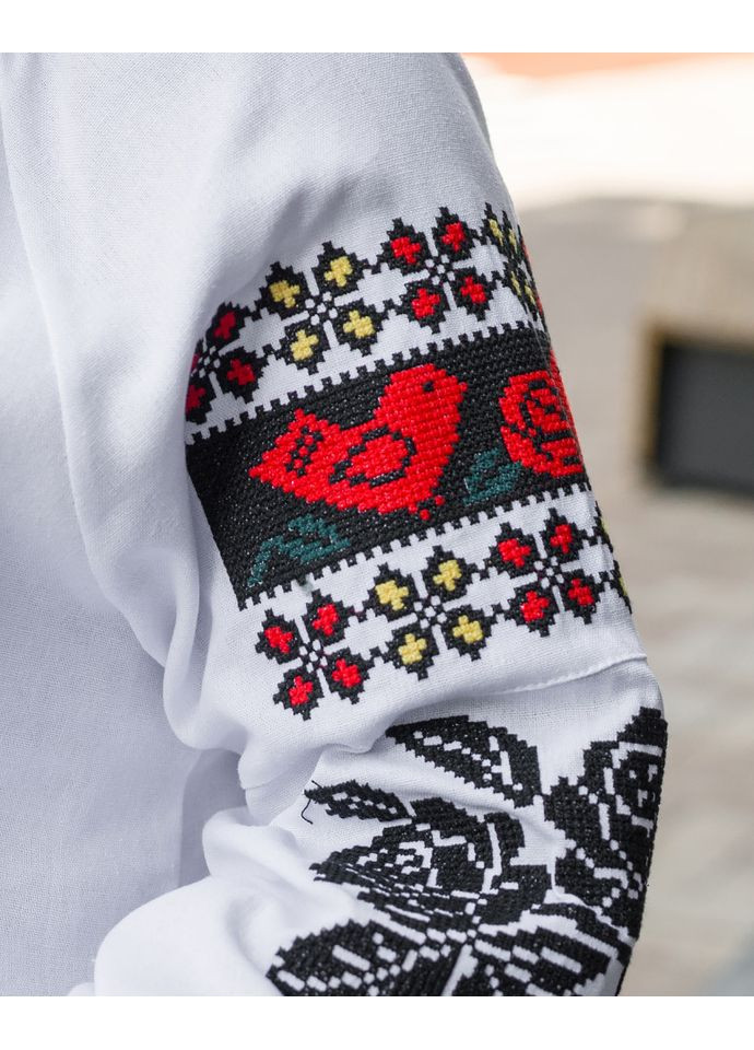 Біла вишиванка жайворонки-2 Alenka Plus