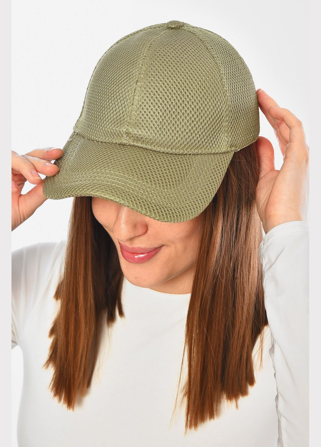 Кепка жіноча кольору хакі Let's Shop (331600789)