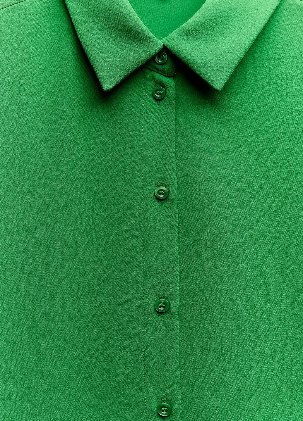 Зеленая классическая рубашка однотонная Zara