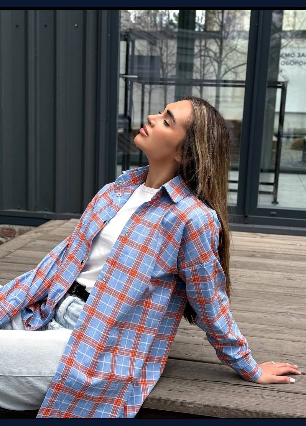 Сорочка жіноча в клітину бавовняна легка весна - літо Canvas пряма (330528507)