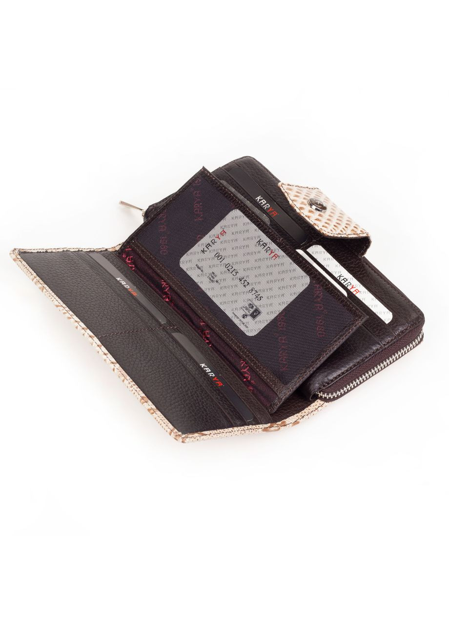 Жіночий гаманець шкіряний 1119011 бежевий Karya (261481953)