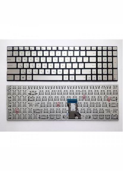Клавіатура ноутбука (A46153) Asus n501j/n501jw/n501v/n501vw сріб ru (275092919)