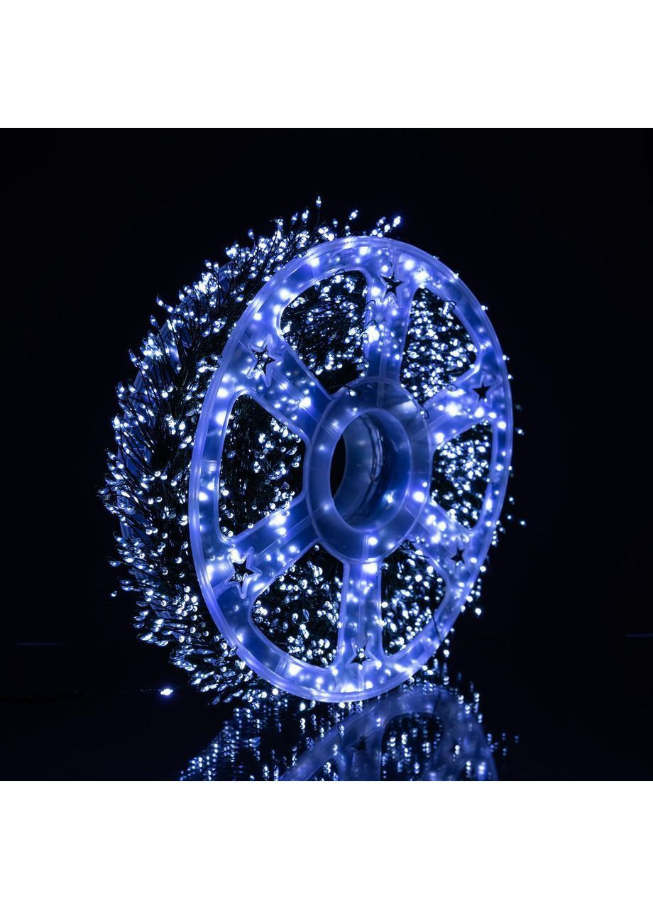 Новогодняя гирлянда комнатная роса Хвойная лапа 50 м 1500 LED зеленый провод Белое сияние D1500L50MGW No Brand (369478228)