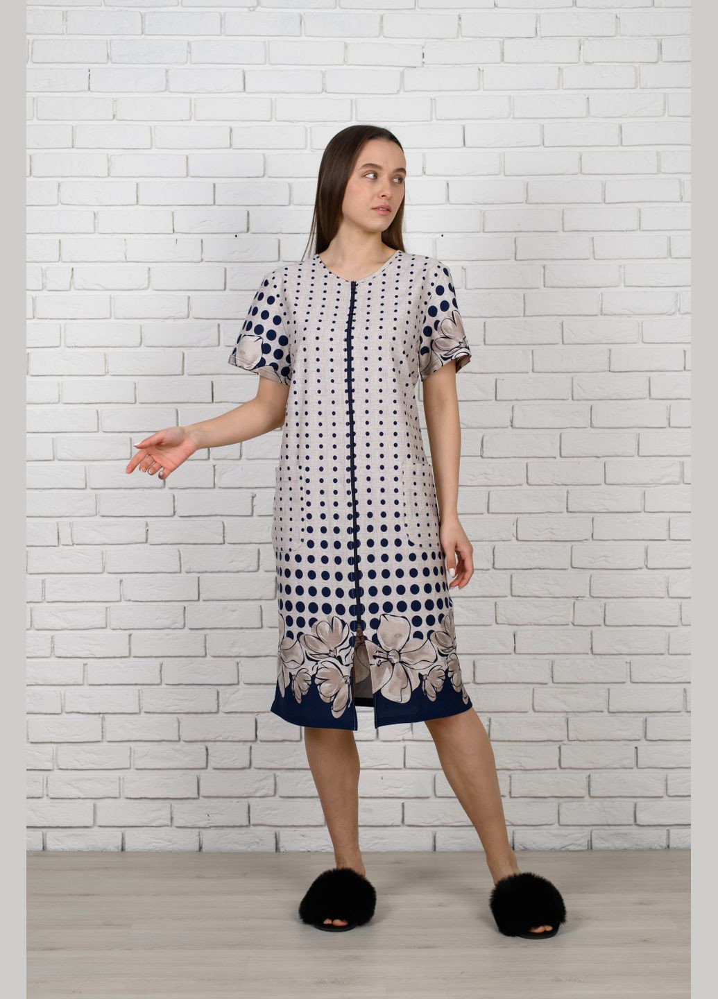 Жіночий літній халат на блискавці N.EL. (332813703)