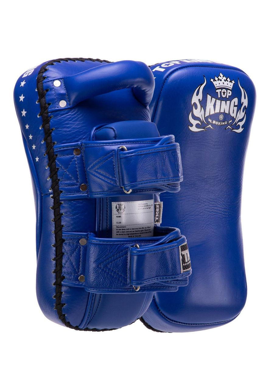 Пади для тайського боксу Тай-педи з натуральної шкіри (2шт) KING Super Pro (підтримка для рук, р-р XL 41х20х11см, Синій) Top King Boxing (361435873)