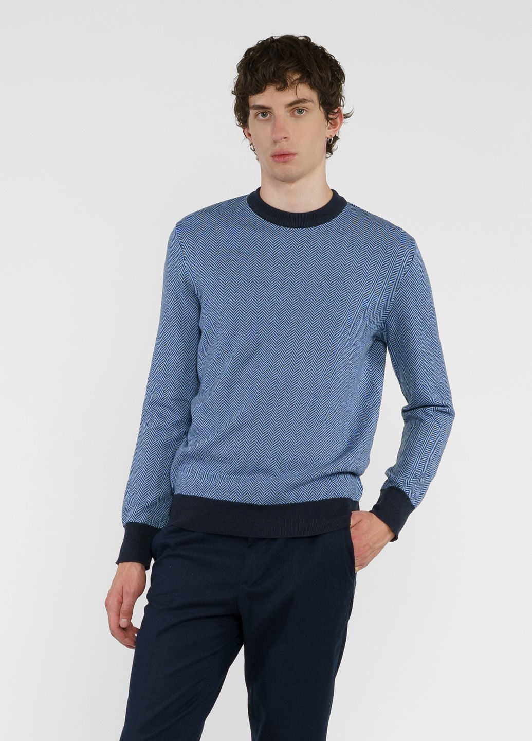 Синій зимовий светр чоловічий синій Arber Crew-neck J N-AVT-111