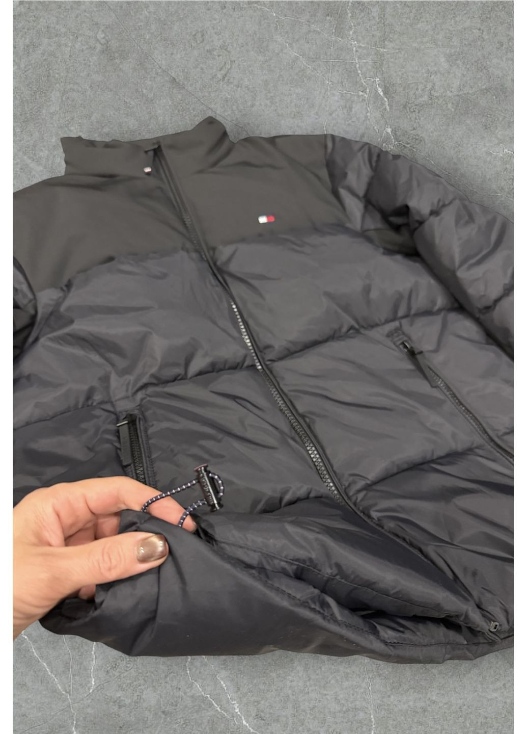 Черный демисезонный Пуховик Tommy Hilfiger