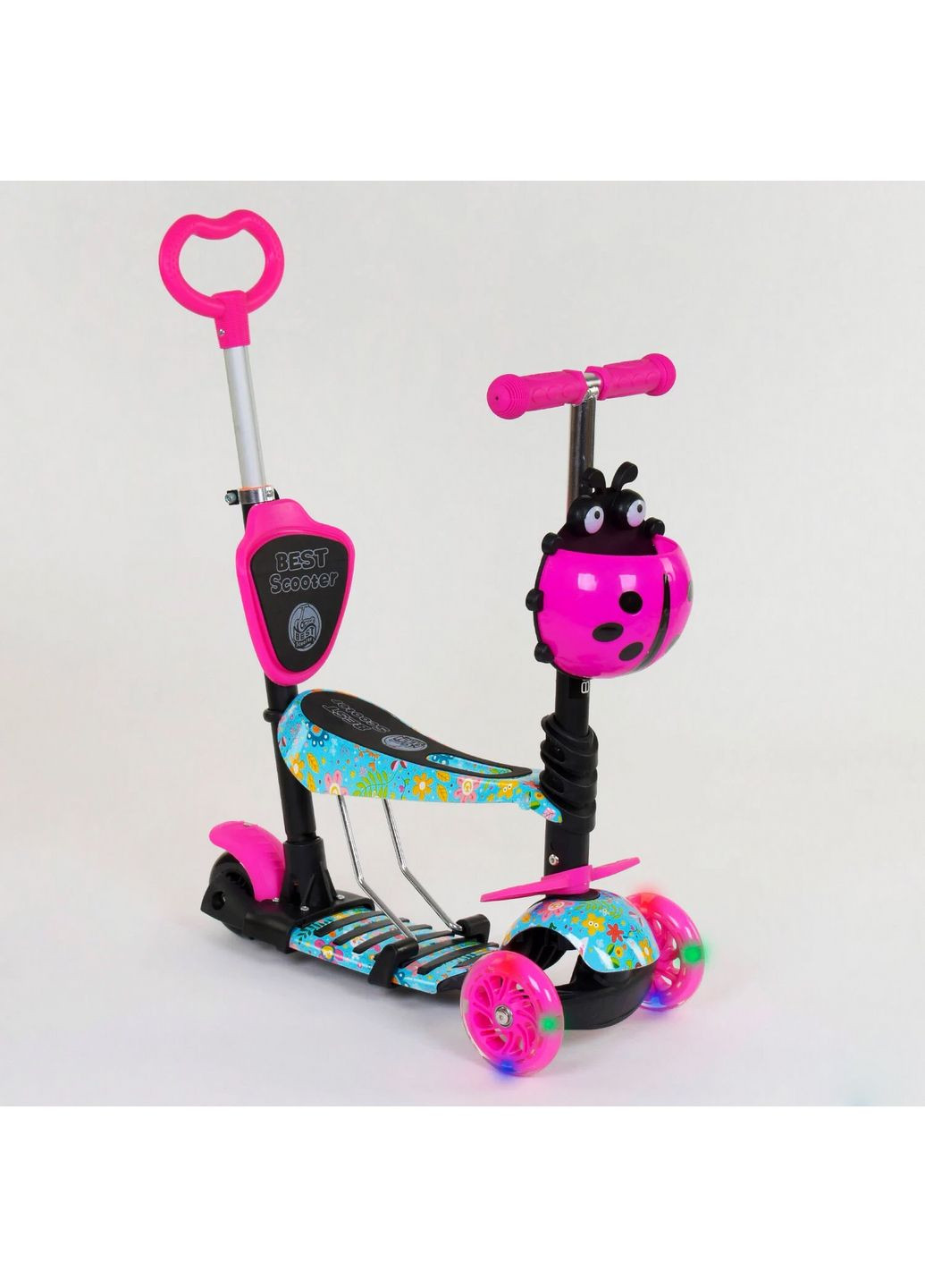 Самокат 5в1, PU колеса з підсвічуванням 59х15х29 см Best Scooter (289367546)