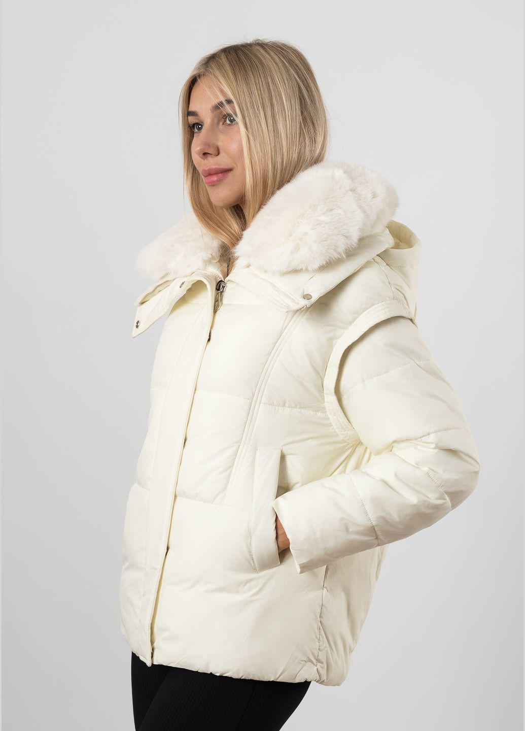 Молочный зимний Пуховик Fultani
