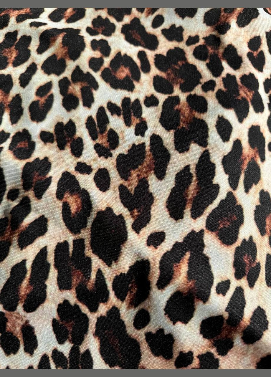 Комбінований літній трендовий цільний леопардовий купальник з біфлексу+сітка, стильний приємний до тіла якісний купальник No Brand 346