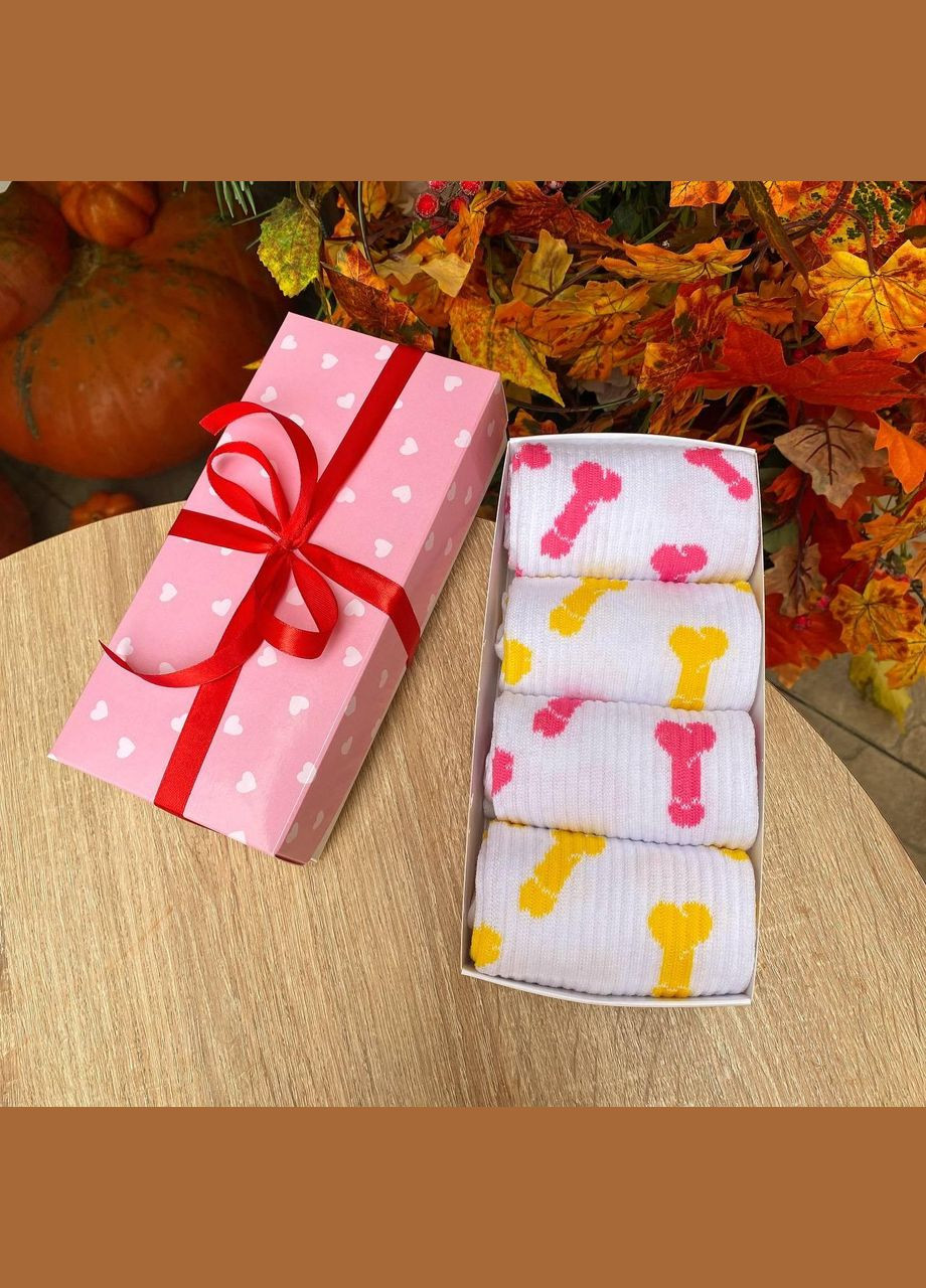 Комбіновані бокс жіночих високих шкарпеток 36-41 на 4 пари у подарунковій коробці Vakko (308336867)