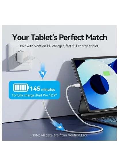 Дата кабель (LAKSF) Vention USB-C to Lightning 1.0m PD27W PVC blue (401638096)