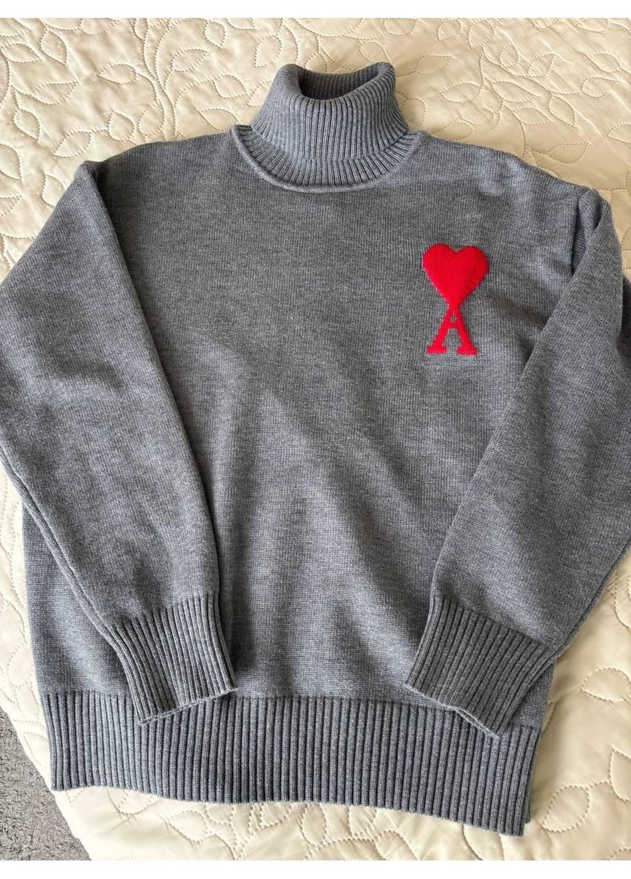 Стильний теплий светр з горлом сірого кольору, светр жіночий, стильний светр, кофта, кофтинка No Brand (367165380)