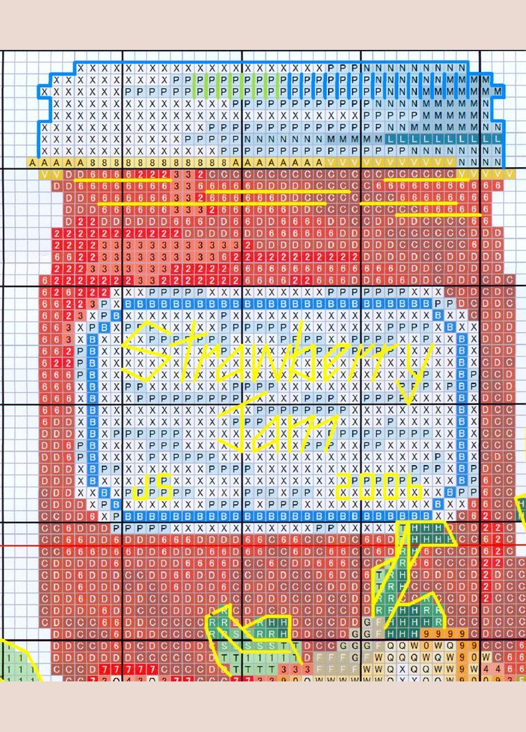 Набор для вышивания по нанесённой на канву схеме "Strawberry Jam". AIDA 14CT printed 32*20 см Joy Sunday (313613507)