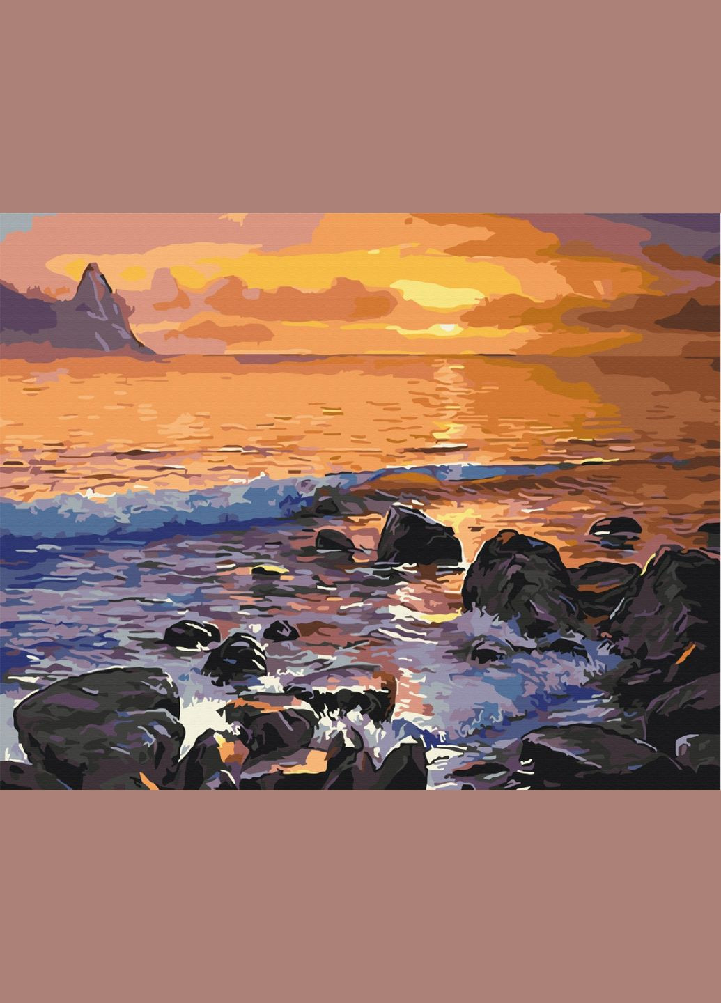 Картина за номерами Кам'янистий берег Пейзаж море Малюнки на полотні Природа 40х50см BS5749 Brushme (308988861)