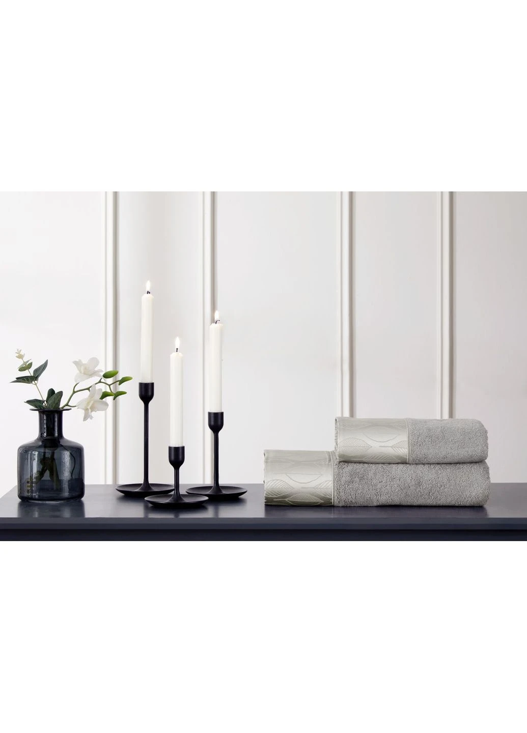 Набор полотенец Stella gri 50*100; 75*150 Tivolyo Home сірий