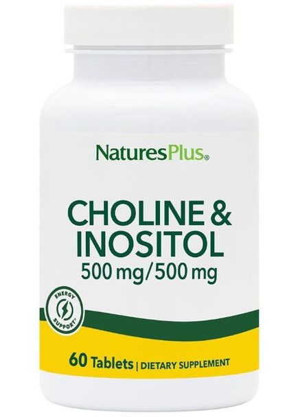 Холин + Инозитол Choline & Inositol 500/500 мг 60 таблеток Nature's Plus (357339948)