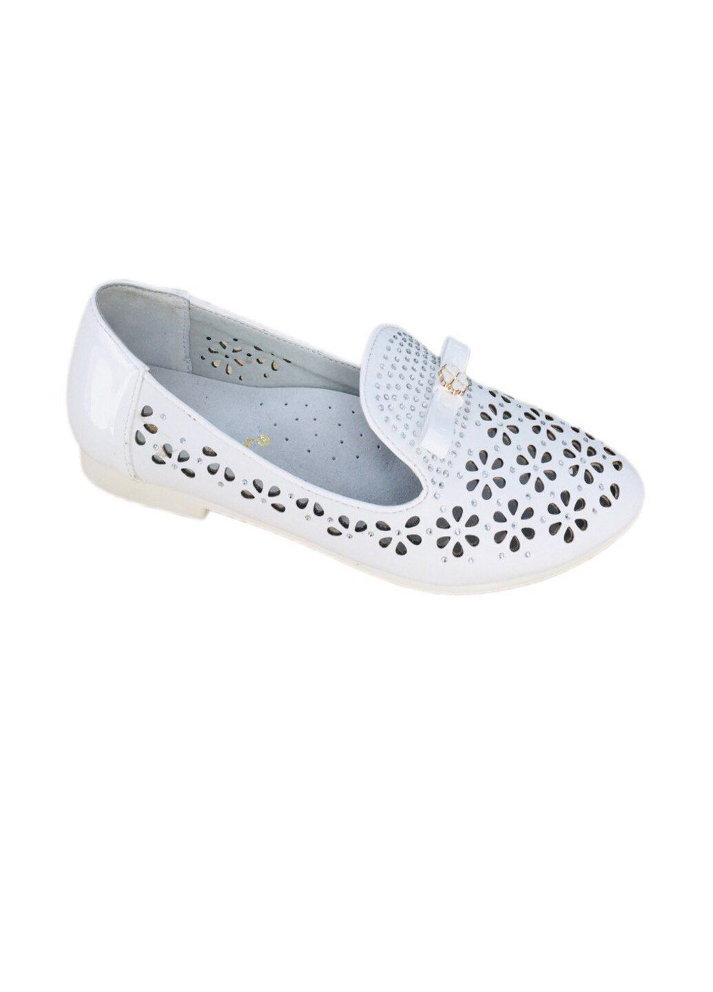 Белые туфли с перфорацией для девочки Happy Keni