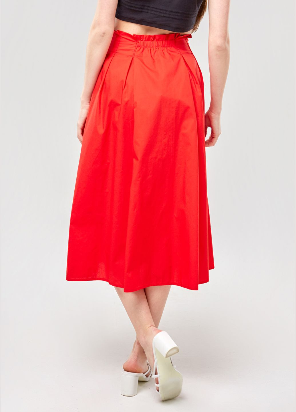 Красная кэжуал однотонная юбка ORA