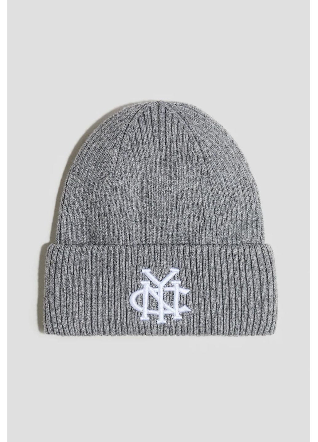 Підліткова демісезонна шапка-біні в'язана для хлопчика Сіра (25122210) H&M (373109638)