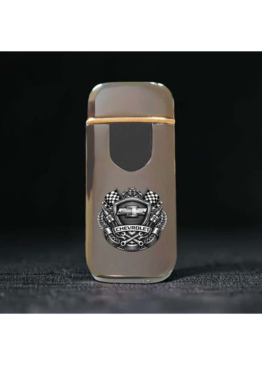 Премиальная электро зажигалка с изображением Chevrolet - USB спиральная беспламенная в подарочной коробке No Brand (397343476)
