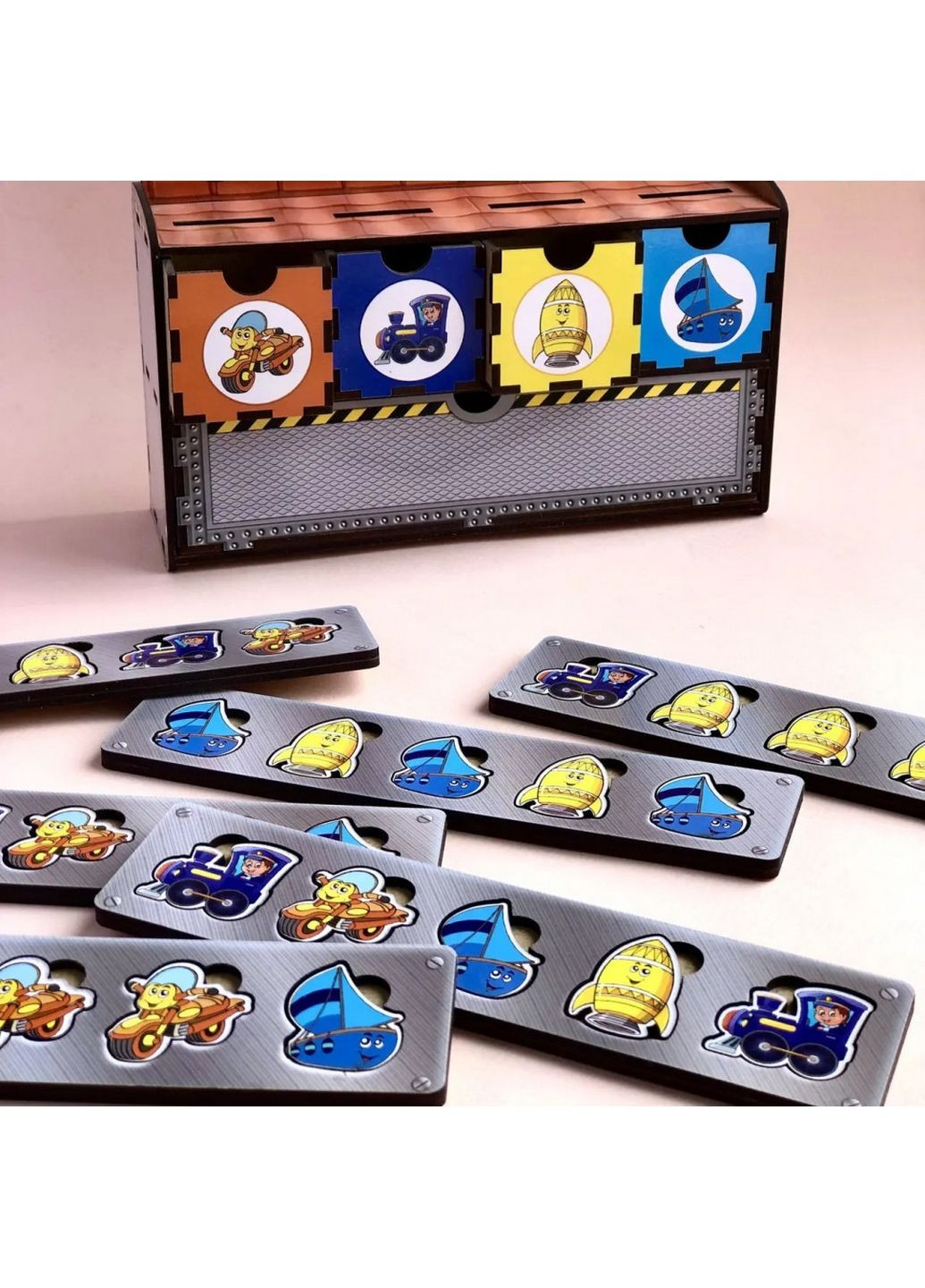 Деревянная настольная игра "Транспорт-2" сортер-комодик 24х15х6 см No Brand (289367979)