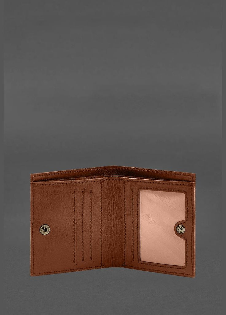 Шкіряне портмоне на кнопці Brut світло-коричневий краст (A-028479) BlankNote (328444543)