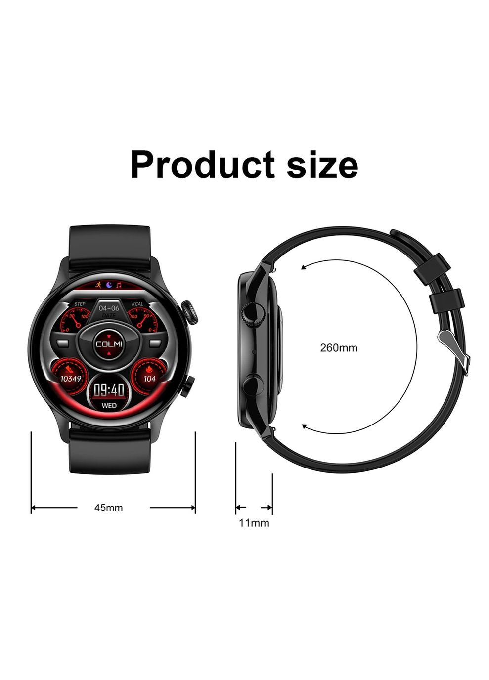 Умные часы I30 с AMOLED экраном, возможностью совершать звонки Bluetooth, тонометром Colmi (335031538)