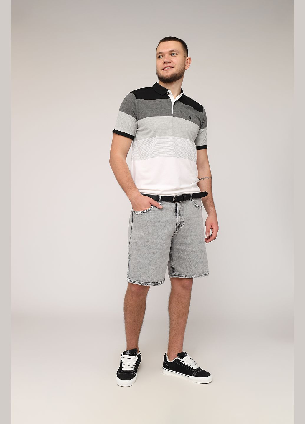 Черная футболка-футболка поло мужская цвет черный cb-00275283 для мужчин INDIGO PARK