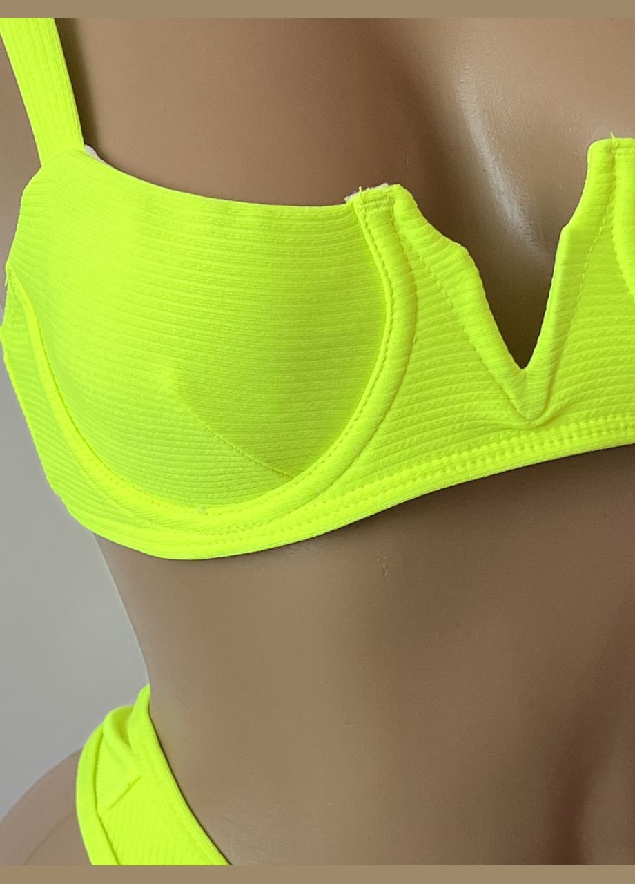 Салатовий демісезонний жіночий роздільний яскравий купальник (арт.6094) No Brand