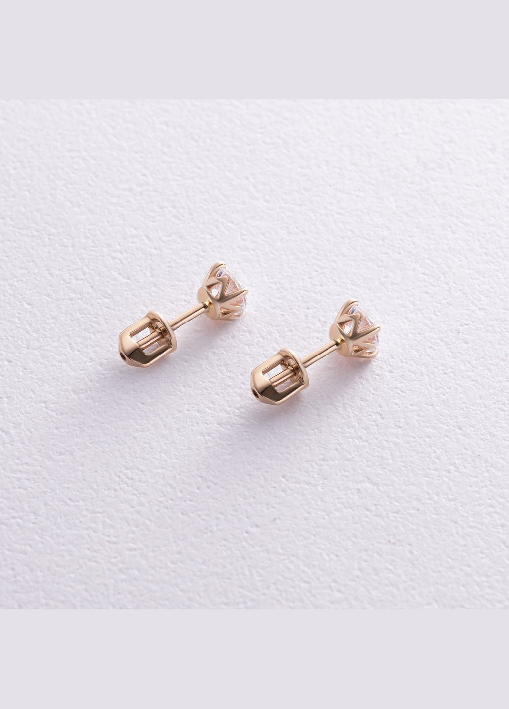 Серьги - пусеты с фианитами (желтое золото) с08347 Oniks (264022493)