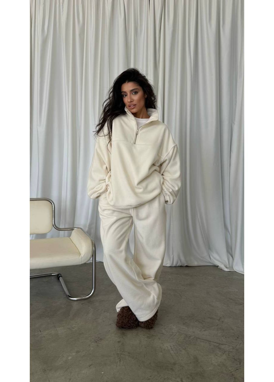 Жіночий флісовий костюм із кофтою на блискавці No Brand (369136029)