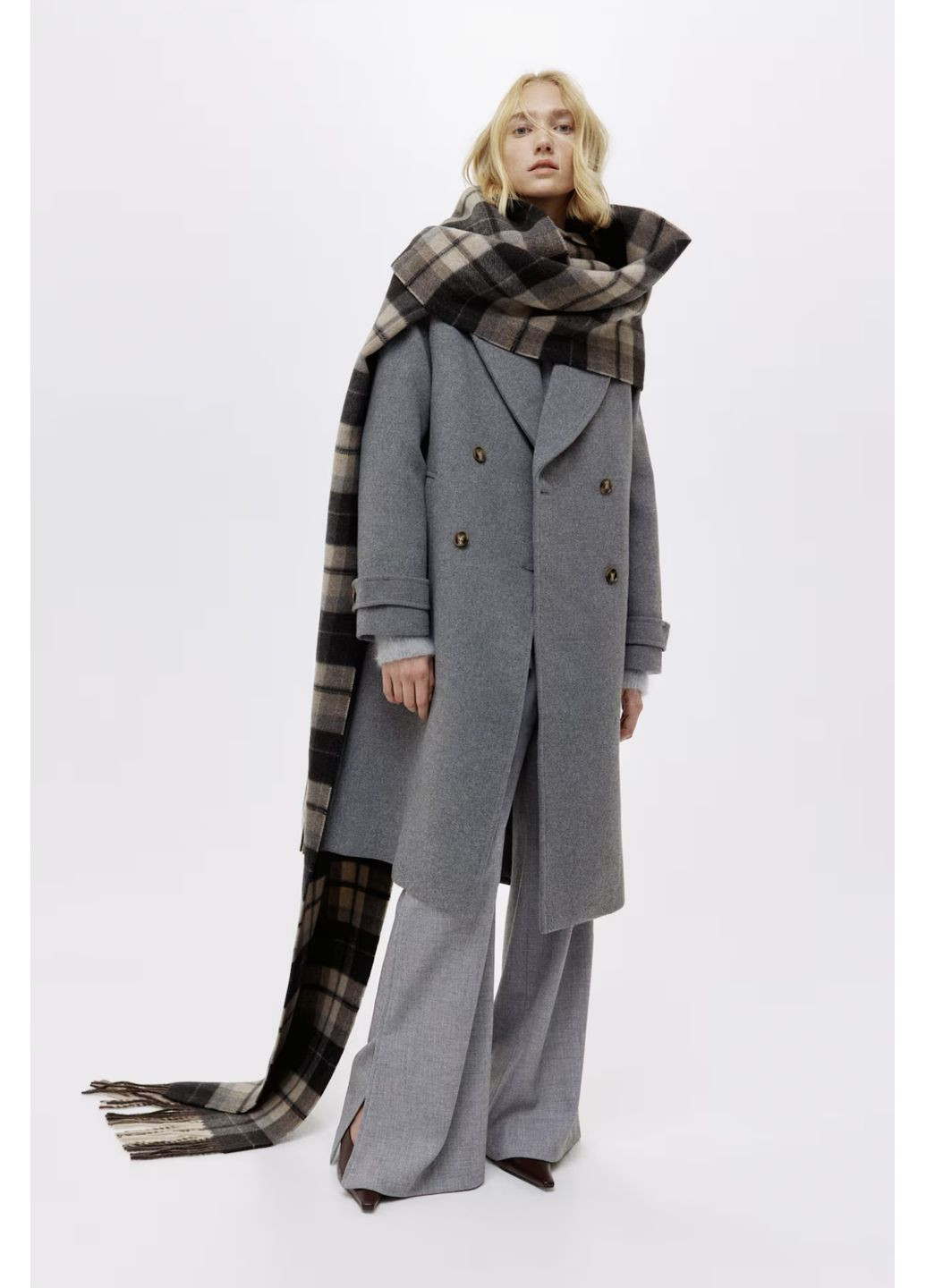 Серое демисезонное Пальто H&M