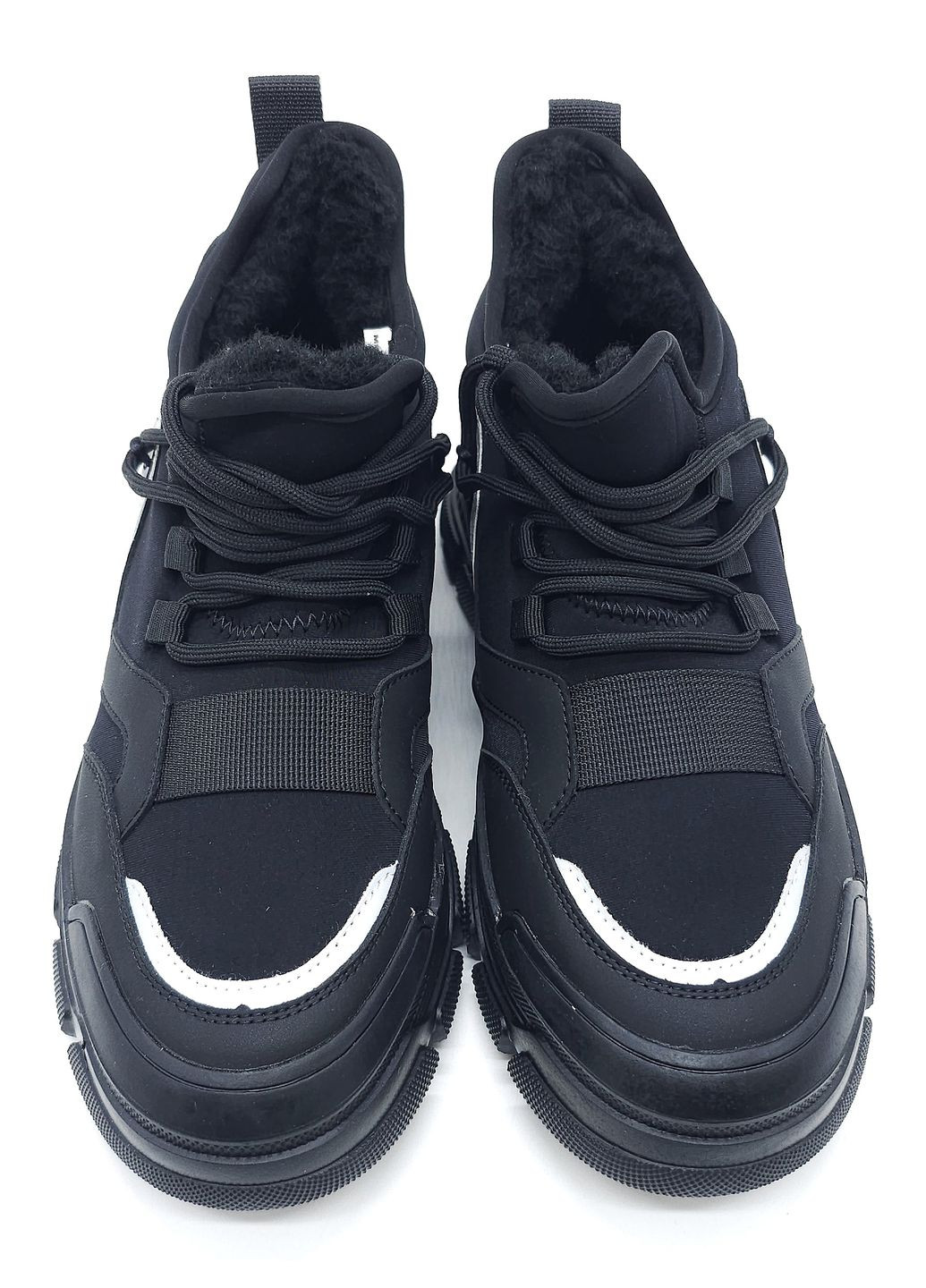 Черные всесезонные женские кроссовки зимние черные кожаные md-11-1 23,5 см (р) Mei De Li