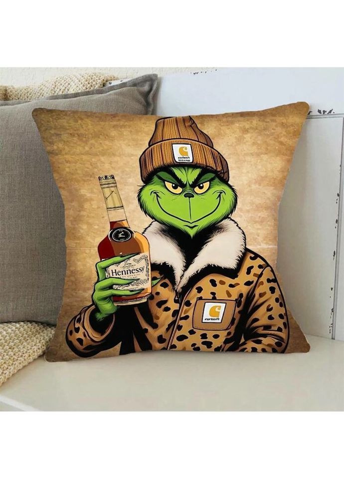 Подушка 3D Грінч Hennessy 4277_D 17727 35х35 см FlexDress (324691027)