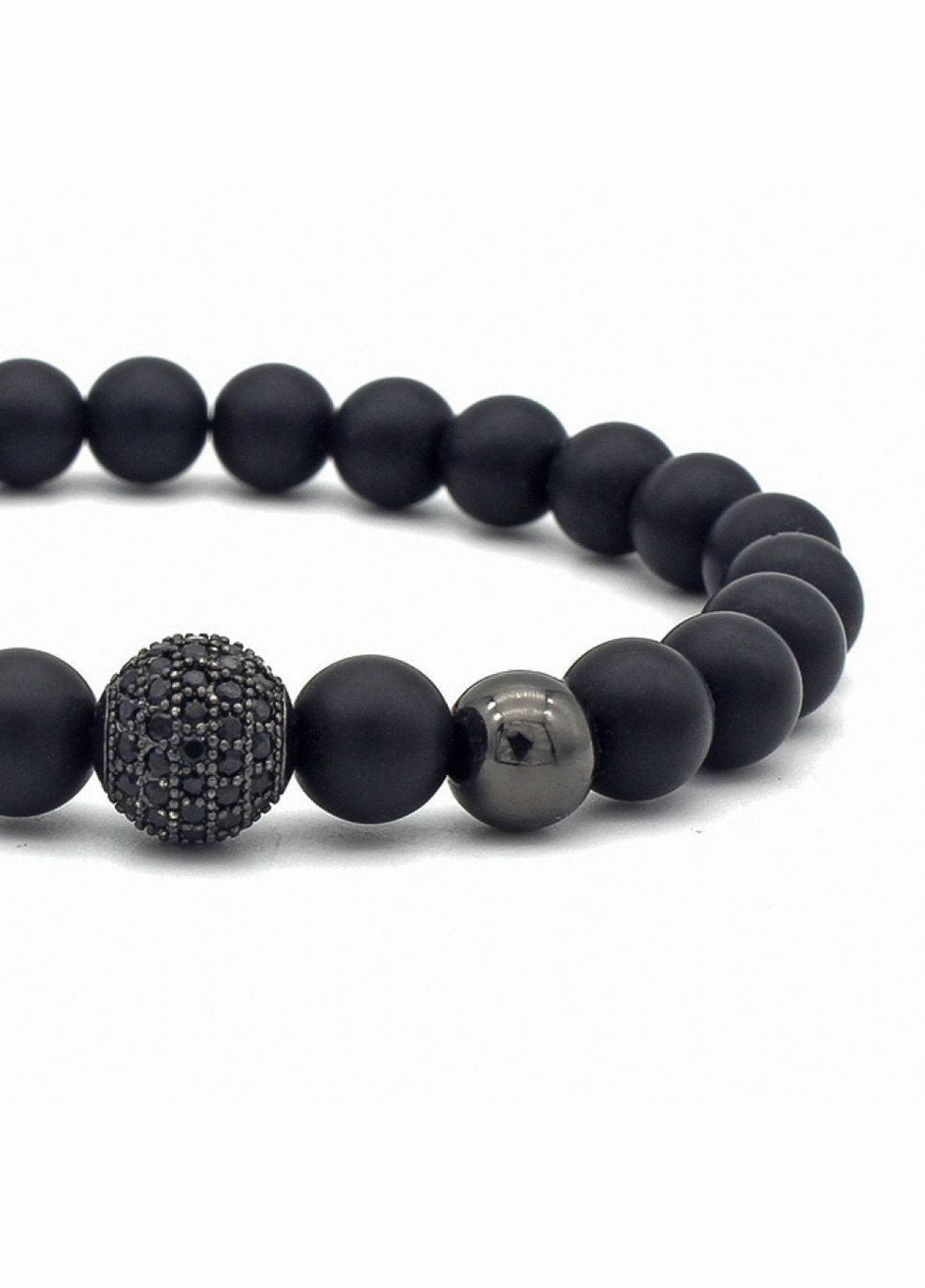 Чоловічий браслет з натурального каміння (агат), чорний No Brand (328251259)