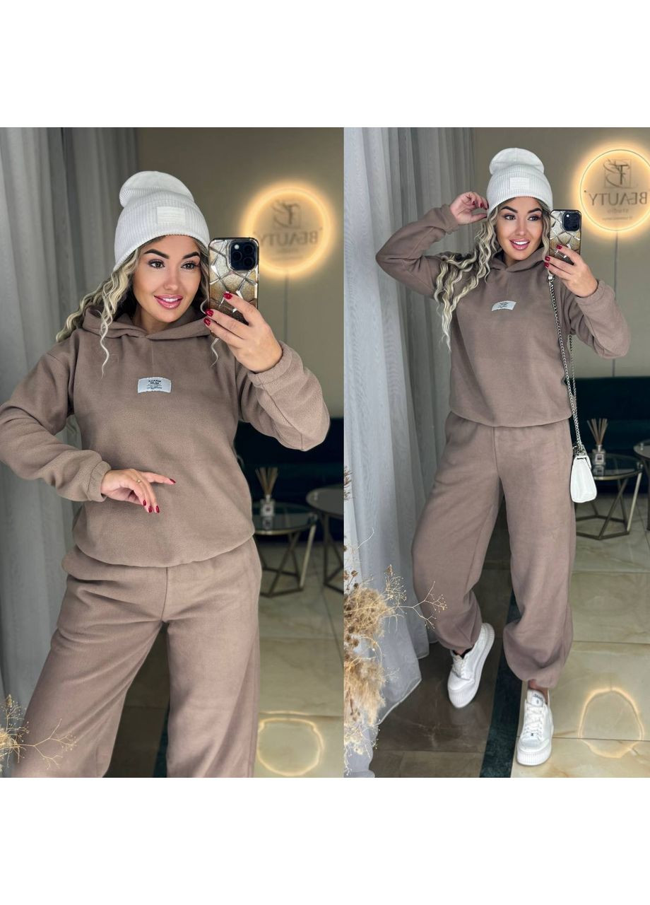Костюм 1117 Полар флис Турция,брюки и затяжки,кофта с капюшоном Україна (369152232)