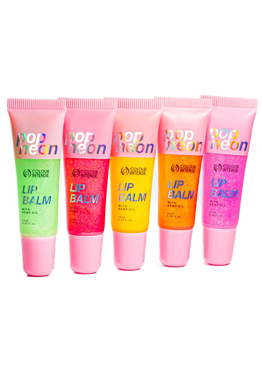 Блеск-бальзам для губ Pop Neon Lip Balm с конопляным маслом 10 мл № 01 Яблочный Colour Intense (338426736)