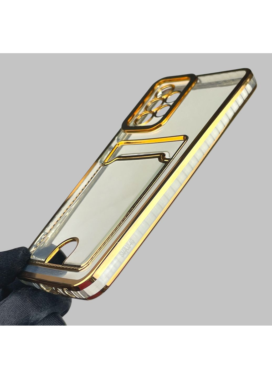 Чохол для Galaxy A32 4G (SM-A325F) із золотою окантовкою з кишенькою для карток на самсунг а32 золотий Samsung (366019970)