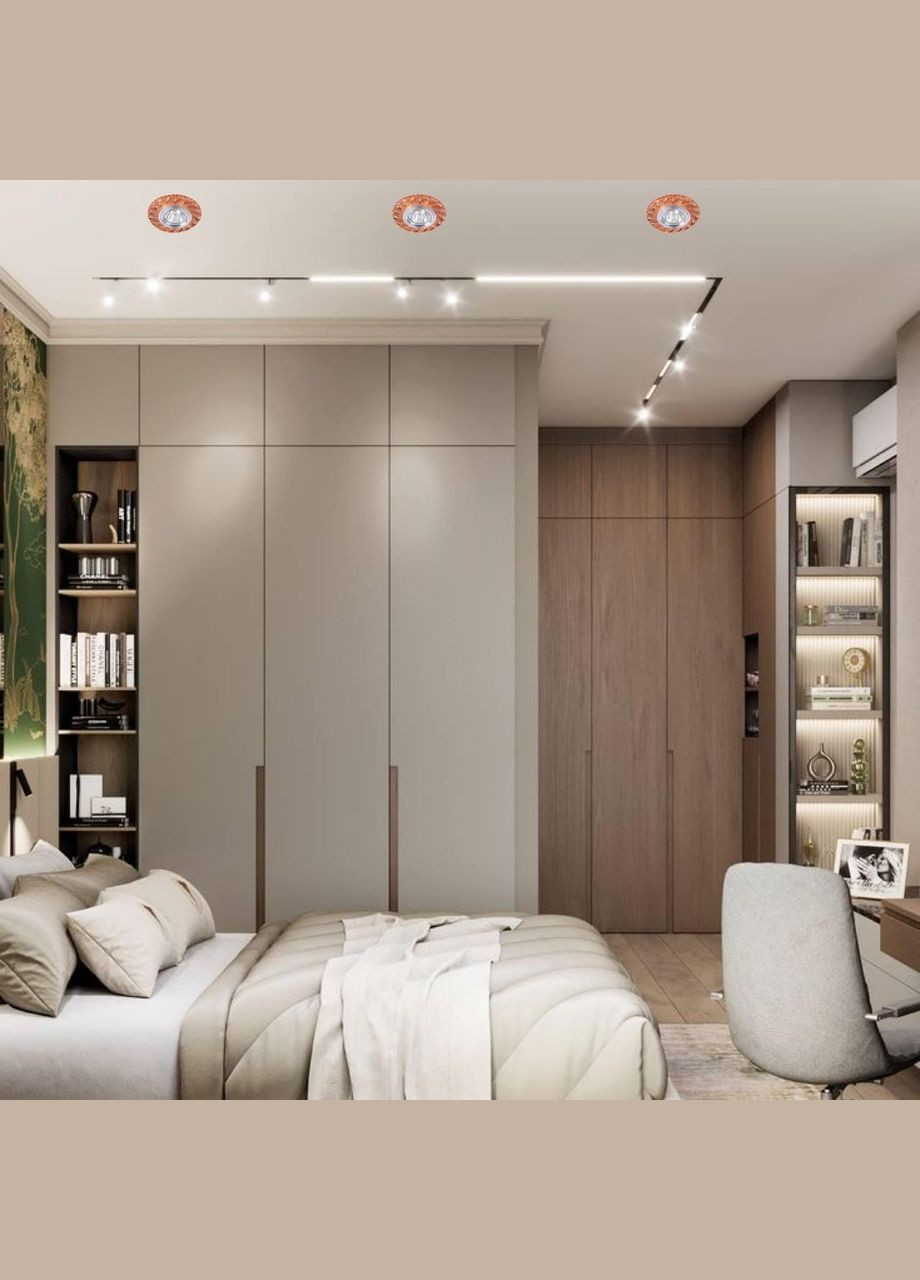 Жовтогарячий акриловий врізний світильник (05-А75) No Brand (370072056)