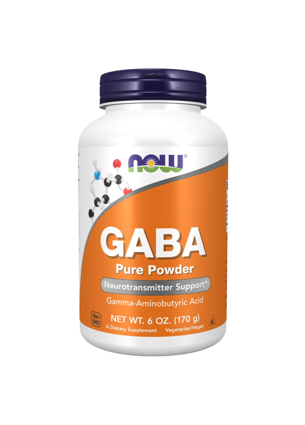 Гама-аміномасляна кислота Gaba Pure Powder 170g для нервової системи та сну амінокислота без ГМО Now Foods (368980473)