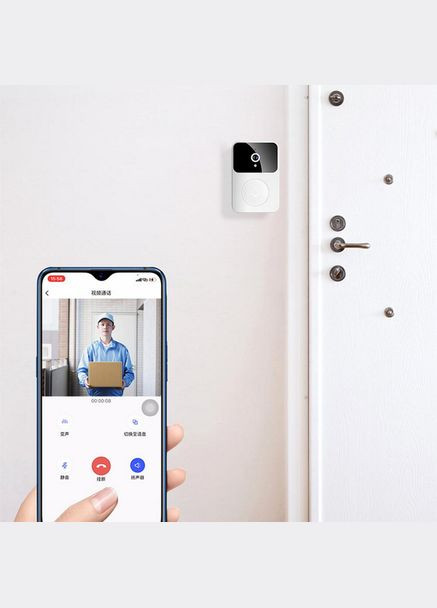 Розумний дверний дзвінок Doorbell M6 Відеодомофон бездротовий з камерою Wi-Fi, датчик світла, 800 мАч Білий No Brand (315341839)
