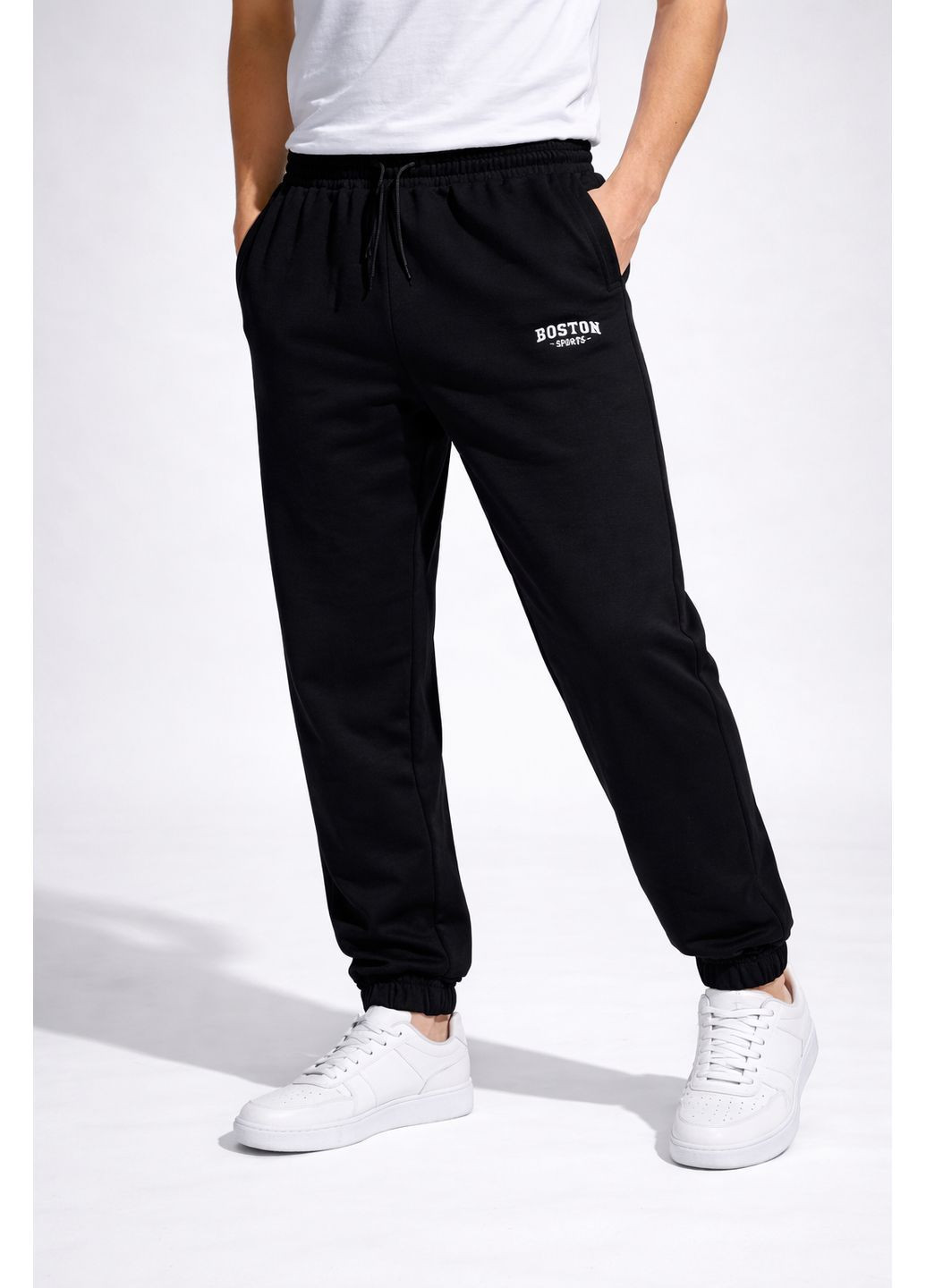 Черные спортивные, повседневный демисезонные прямые брюки No Brand