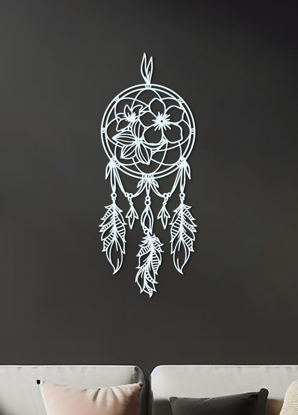 Сучасна картина на стіну в спальню, декор в кімнату "Квіткові сни", стиль лофт 35х15 см Woodyard (292113281)