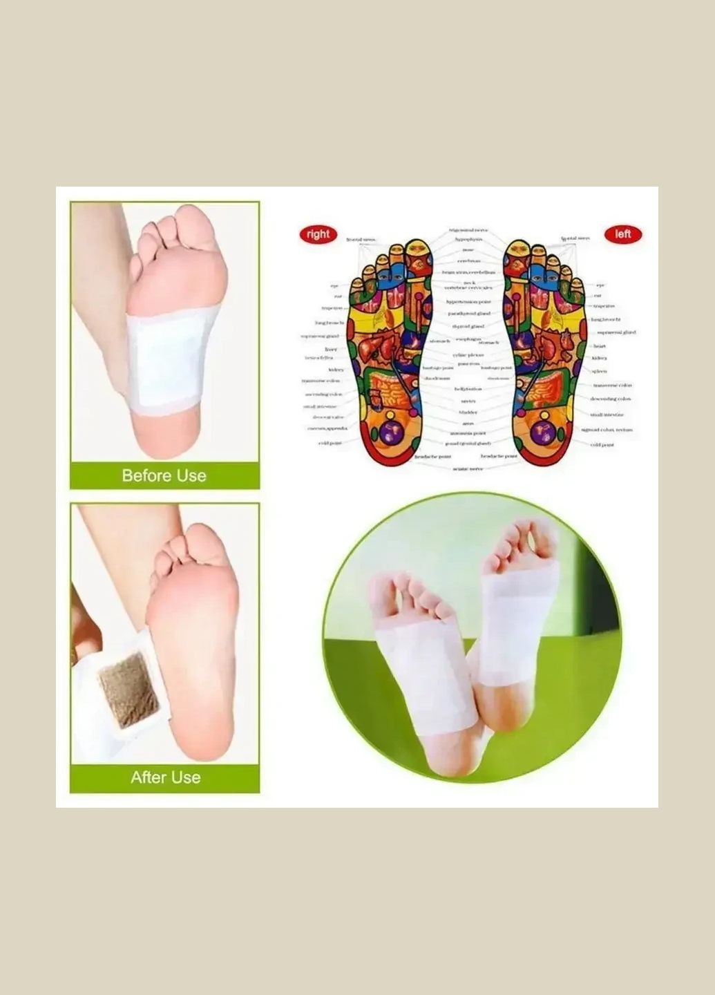 Пластырь Kinoki (Киноки) детокс для стоп, 10 шт. (5 пар) без картонной упаковки No Brand (335039635)