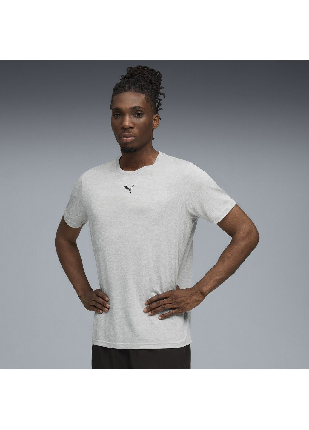 Сіра футболка tad essentials heather cat tee men Puma