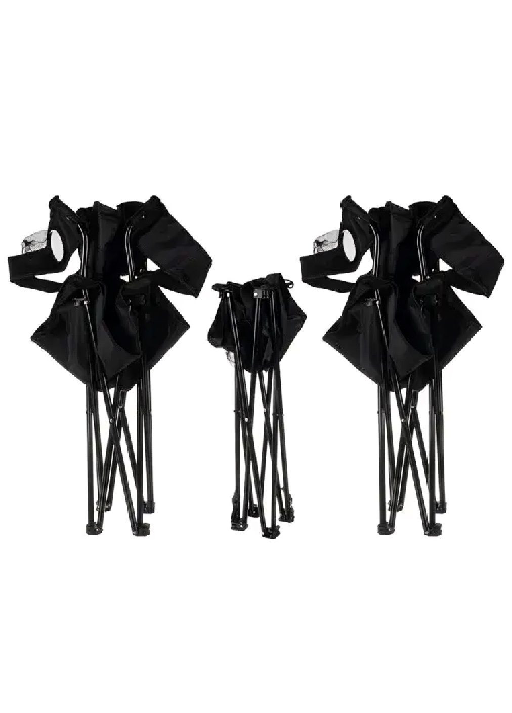 Набор раскладной столик с подстаканниками стульями 2 штуки для туризма рыбалки отдыха на природе (479989-Prob) Черный Unbranded (327910984)