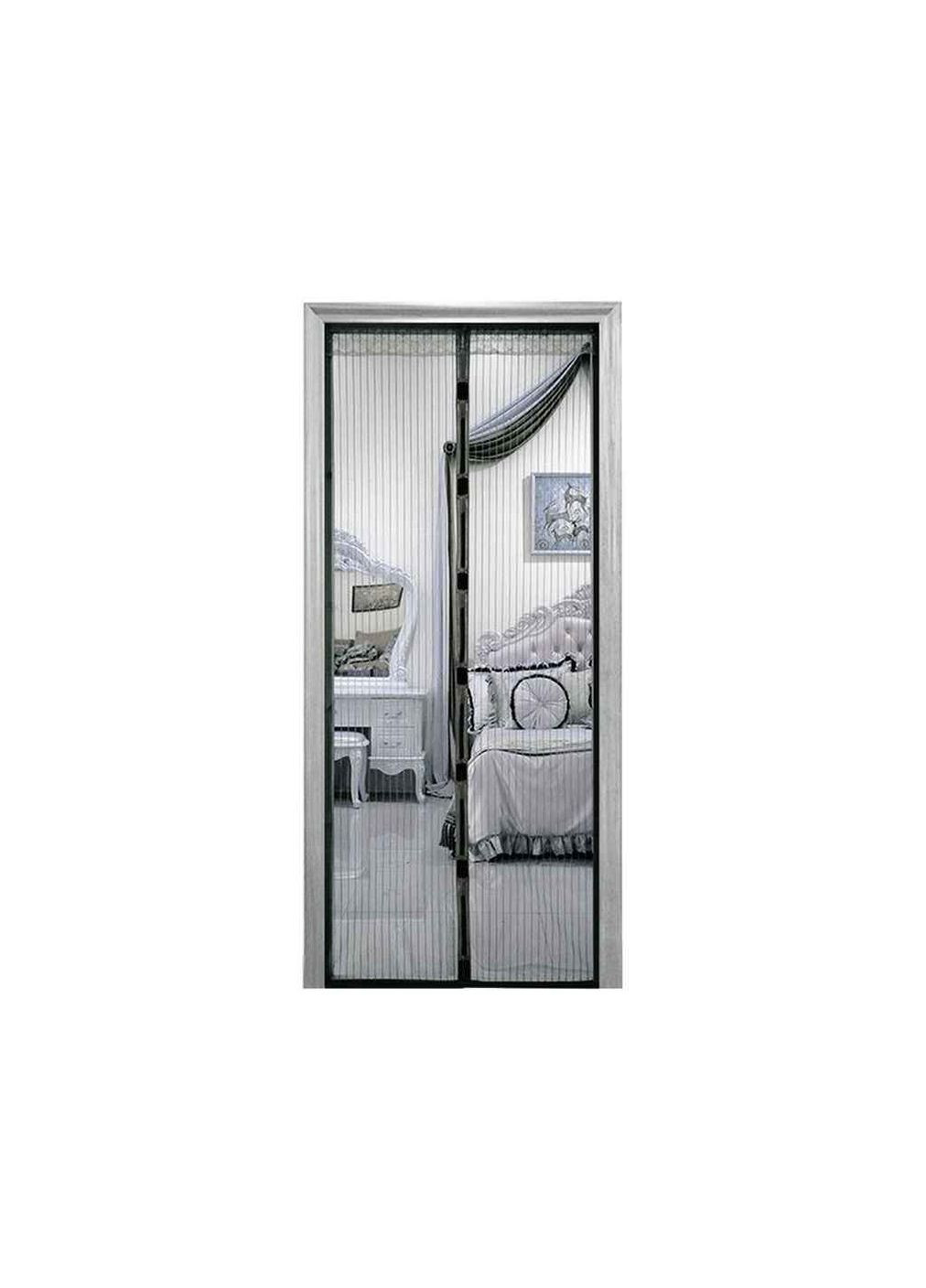 Штора москитная на магнитах полиэстер 210см (крепление – на липучке) черная 100х210см Вихор (357222949)