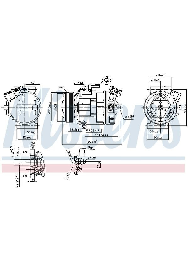 Компрессор кондиционера NISSAN PRIMASTAR (X83) (02-) 2.0 DCI RENAULT TRAFIC II (01-) 2.0 DCI RENAULT VEL SATIS Nissens (354337403)