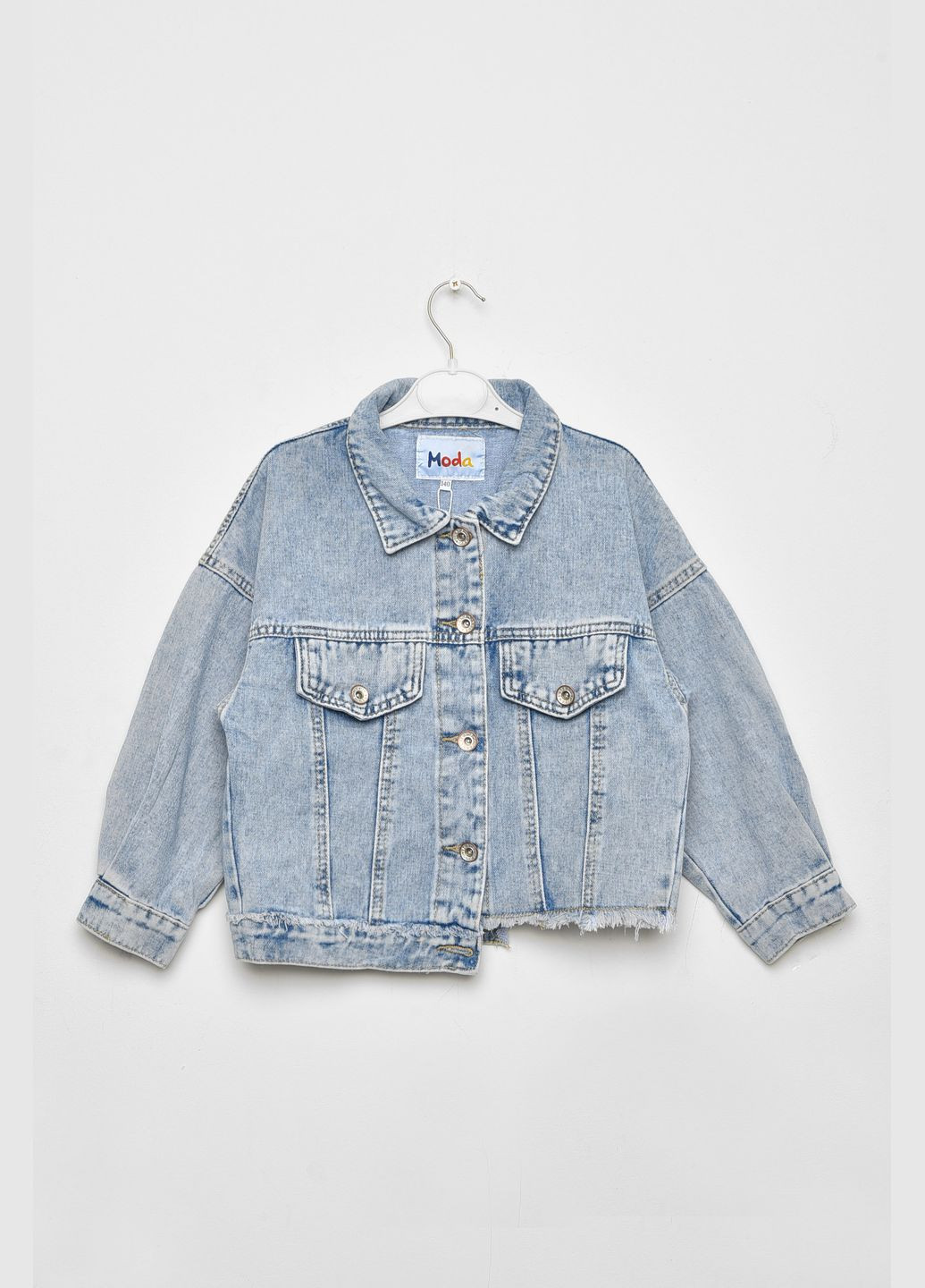 Пиджак детский для девочки джинсовый голубого цвета Let's Shop (302660541)